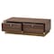 Baxton Studio Cormac Transitional Walnut Brown Finished Wood and Gold Metal 2-Drawer Coffee Table 208-12136 - alternate 4